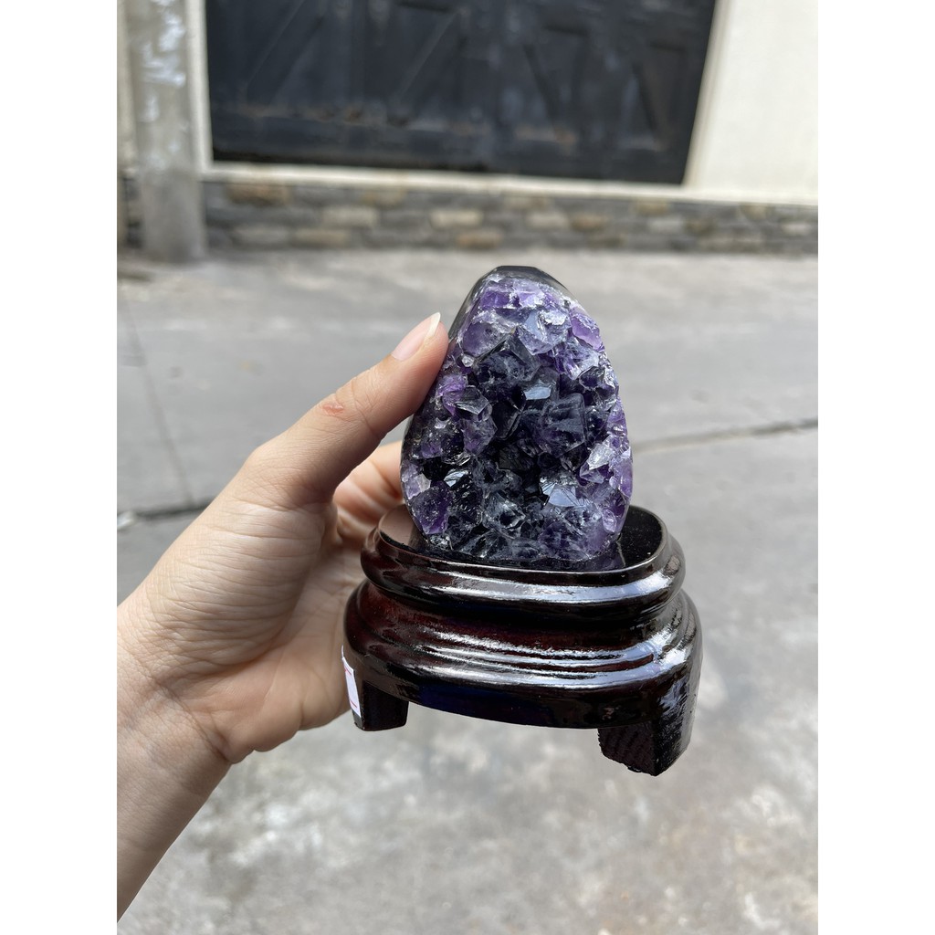 Bông thach anh tím đậm - AMETHYST GEODE KT 12x 6 CM (MS: TIM775)