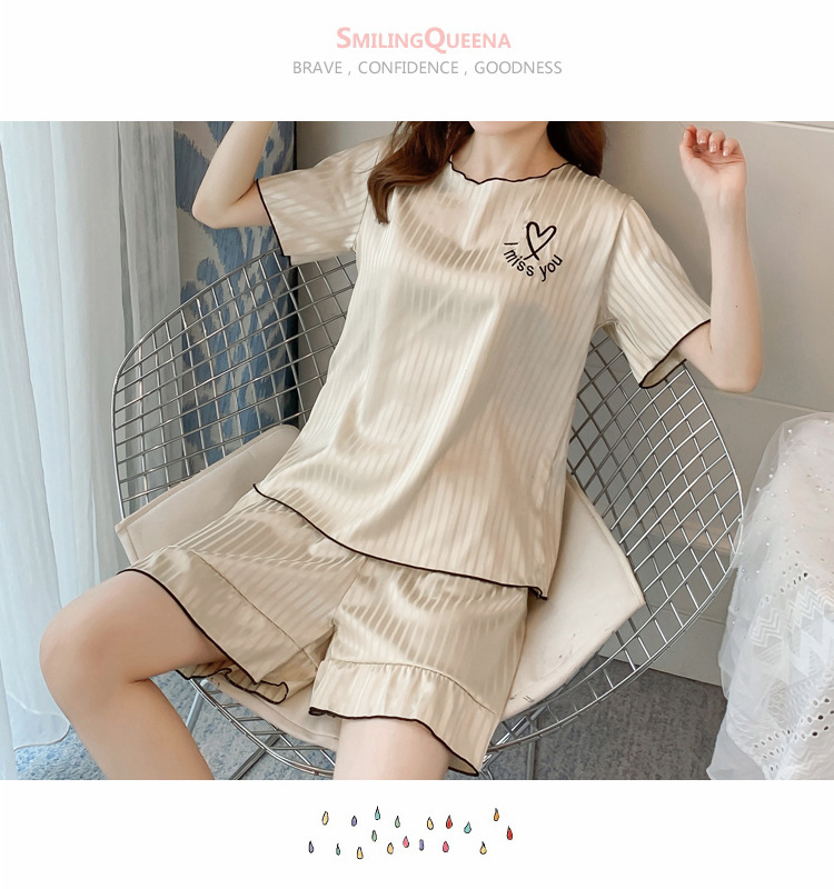 Bộ Đồ Ngủ Lụa Satin 2 Chi Tiết Cho Nữ