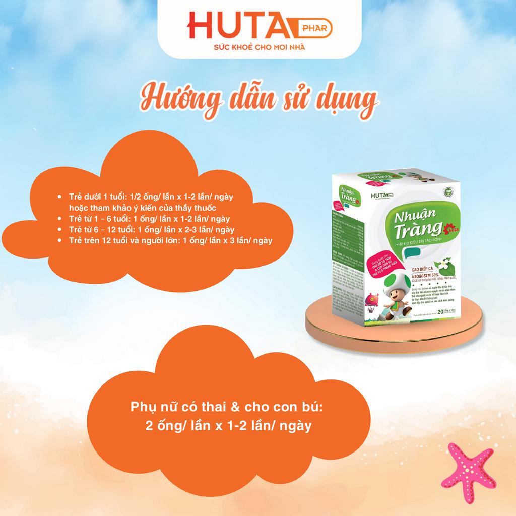 Siro giảm táo bón cho bé Nhuận Tràng HUTA PHAR  bổ sung chất xơ