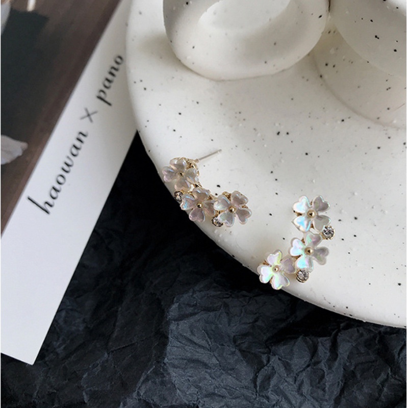 Hoa tai hoa tươi ngọt ngào hoa tai hoa tai nữ thời trang hàn quốc