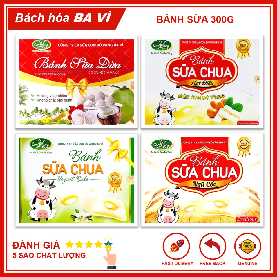 Bánh Sữa Chua Con Bò Vàng Ba Vì Đủ Vị 300g