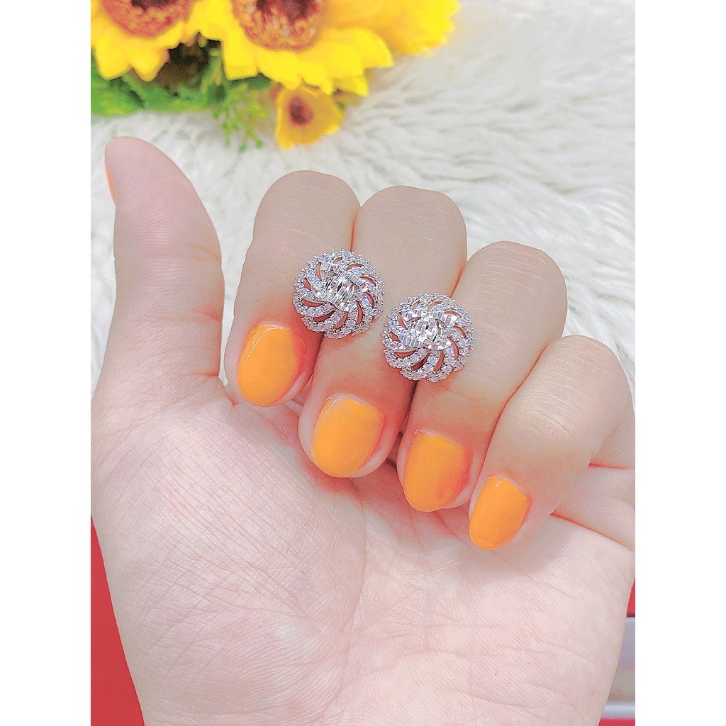 Bông tai nữ - phụ kiện nail đính đá UHA , chuôi cài chắc chắn, kiểu dáng hiện đại, thu hút, sang trọng B93