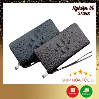 Ví Dài Nam Cầm Tay Họa Tiết Vân Cá Sấu Cực Đẹp Trẻ Trung Sành Điệu Nam Tính - Nghiện Ví Store