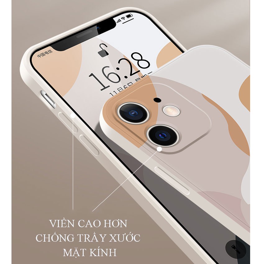 ỐP LƯNG IPHONE - Ốp loang màu Viền Vuông dành cho ip 6/6s plus/7/7plus/8/8plus/X/XsMax/11/11pro/11 Promax/12/12 Promax