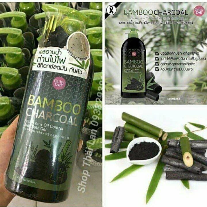 Sữa Tắm Than Tre Cathy Doll Bamboo Charcoal Anti Acne Thái Lan - 500ml
