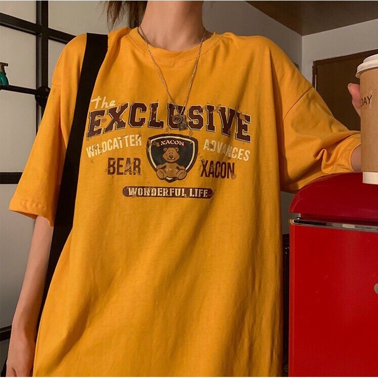 Áo Thun Unisex Form Rộng Tay Lỡ In Chữ Phong Cách Cá Tính Cực Ngầu