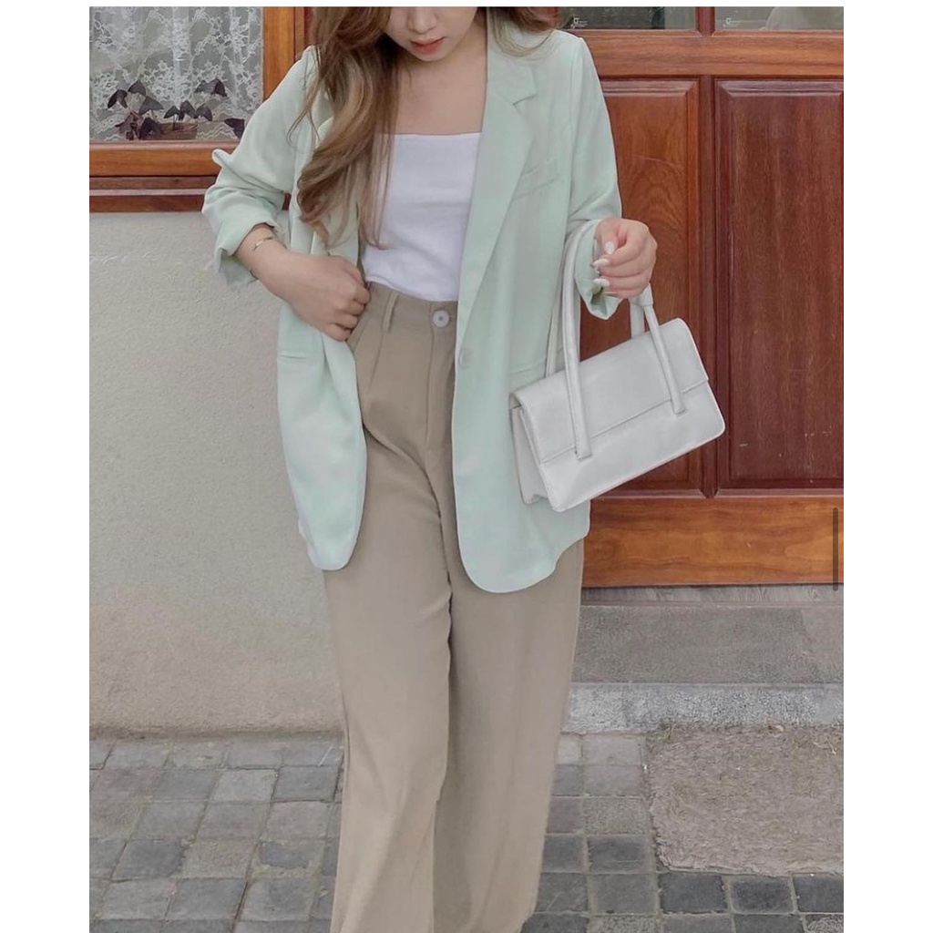 Áo blazer form rộng 1 lớp nhiều màu túi ngực ulzzang