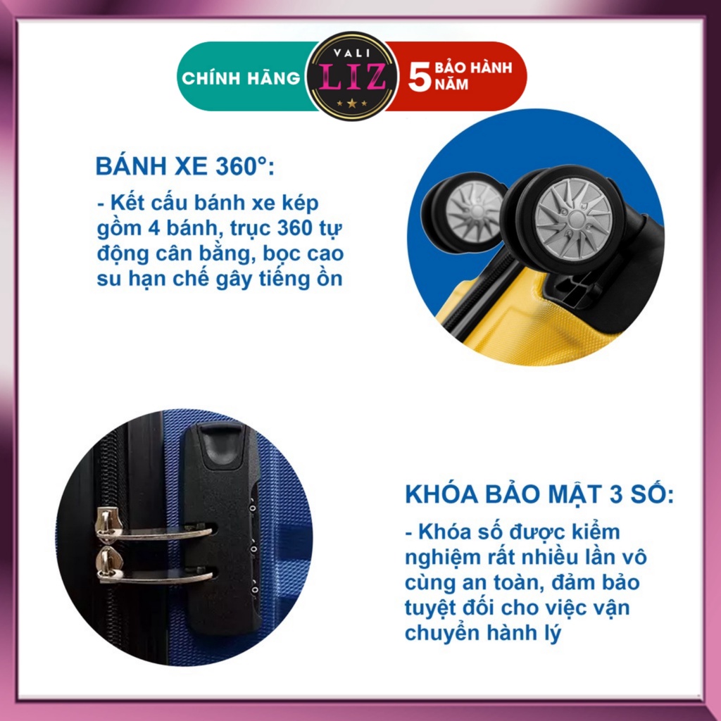Vali kéo du lịch cao cấp UZO  kích thước 20, 24 inch chính hãng - Bảo hành 5 năm