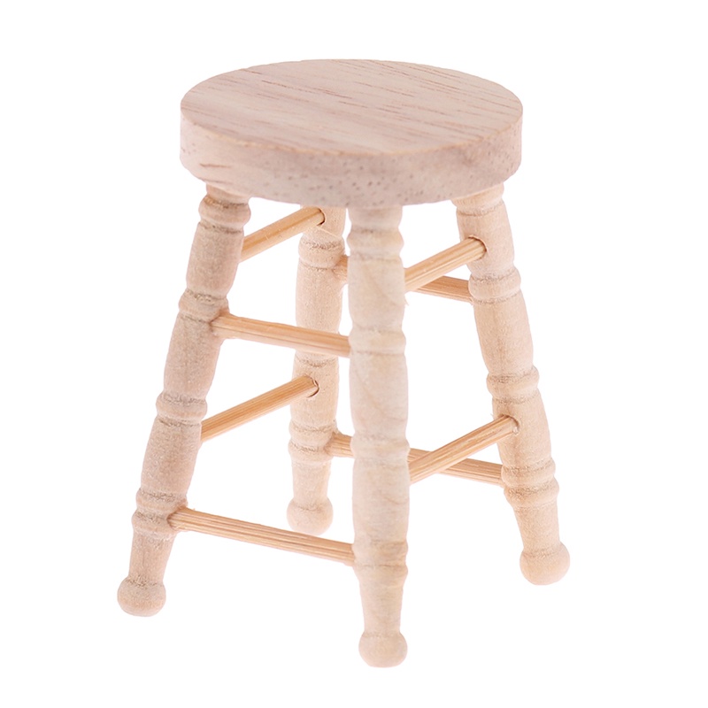 Bộ 2 Ghế Gỗ Mini Tỉ Lệ 1: 12 Trang Trí Nhà Búp Bê