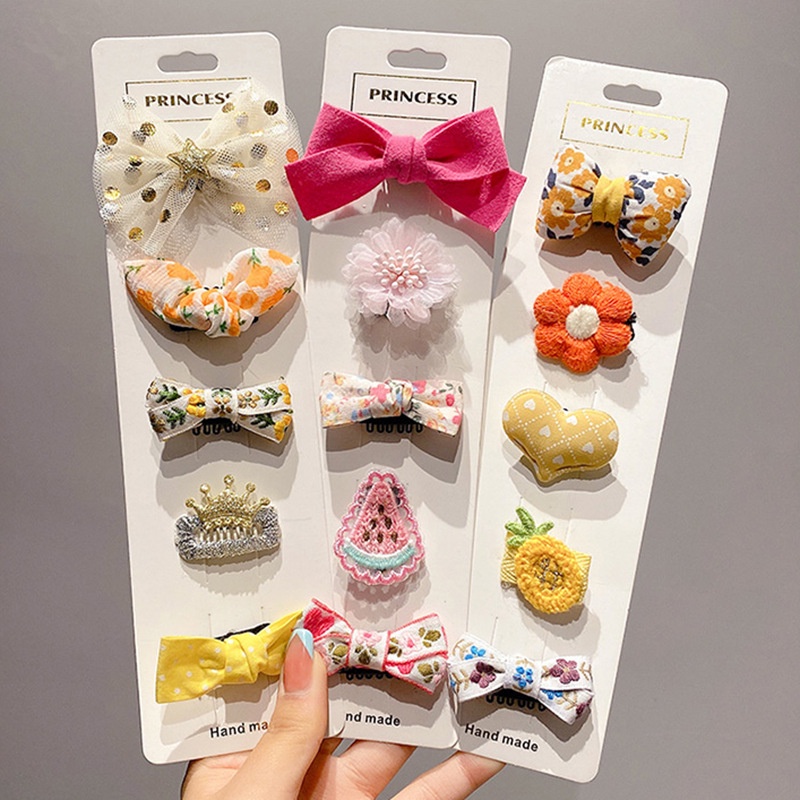 Set 5 kẹp tóc nơ thời trang phong cách Hàn quốc dễ thương cho bé gái