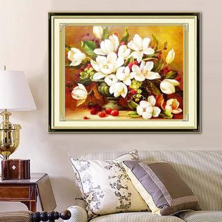 Cross stitch new style bedroom fresh gardenia, living room modern Chinese flower and bird thread embroidery simple embroidery