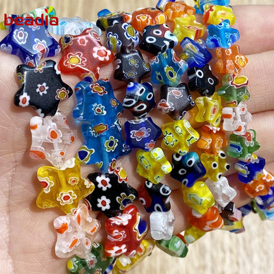 Chuỗi hạt thủy tinh Beadia kiểu hoa đầy màu sắc dùng làm đồ trang sức thủ công