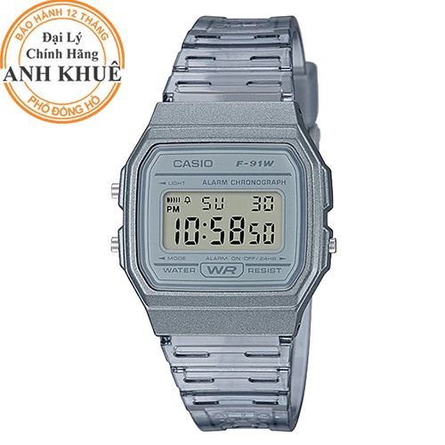 Đồng hồ unisex dây nhựa Casio Anh Khuê F-91 F-91WS-8DF