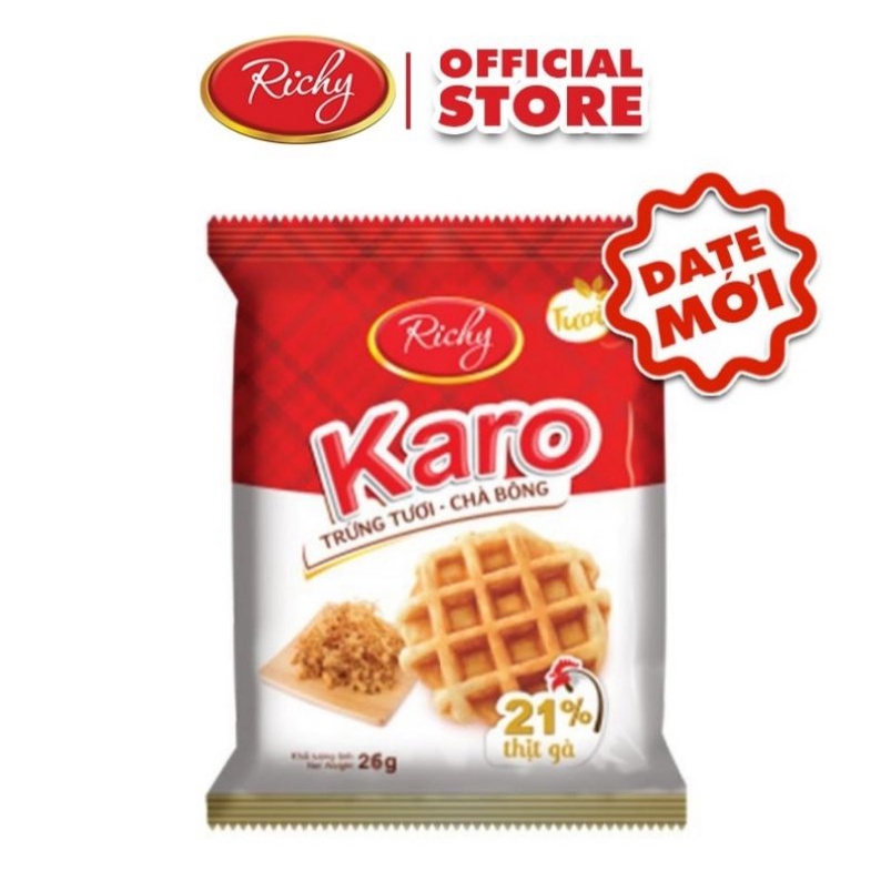 Bánh karo trứng tươi chà bông bịch 6 gói