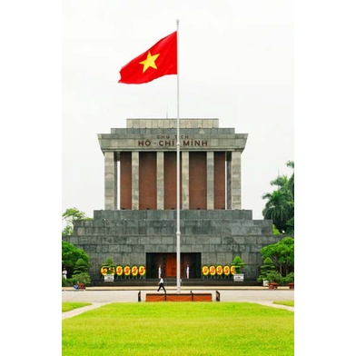 Tranh dán tường hà nội 3D LẮNG BÁC, CẦU LONG BIÊN Miễn Phí chèn tên riêng Quán, chèn chữ và logo theo yêu cầu