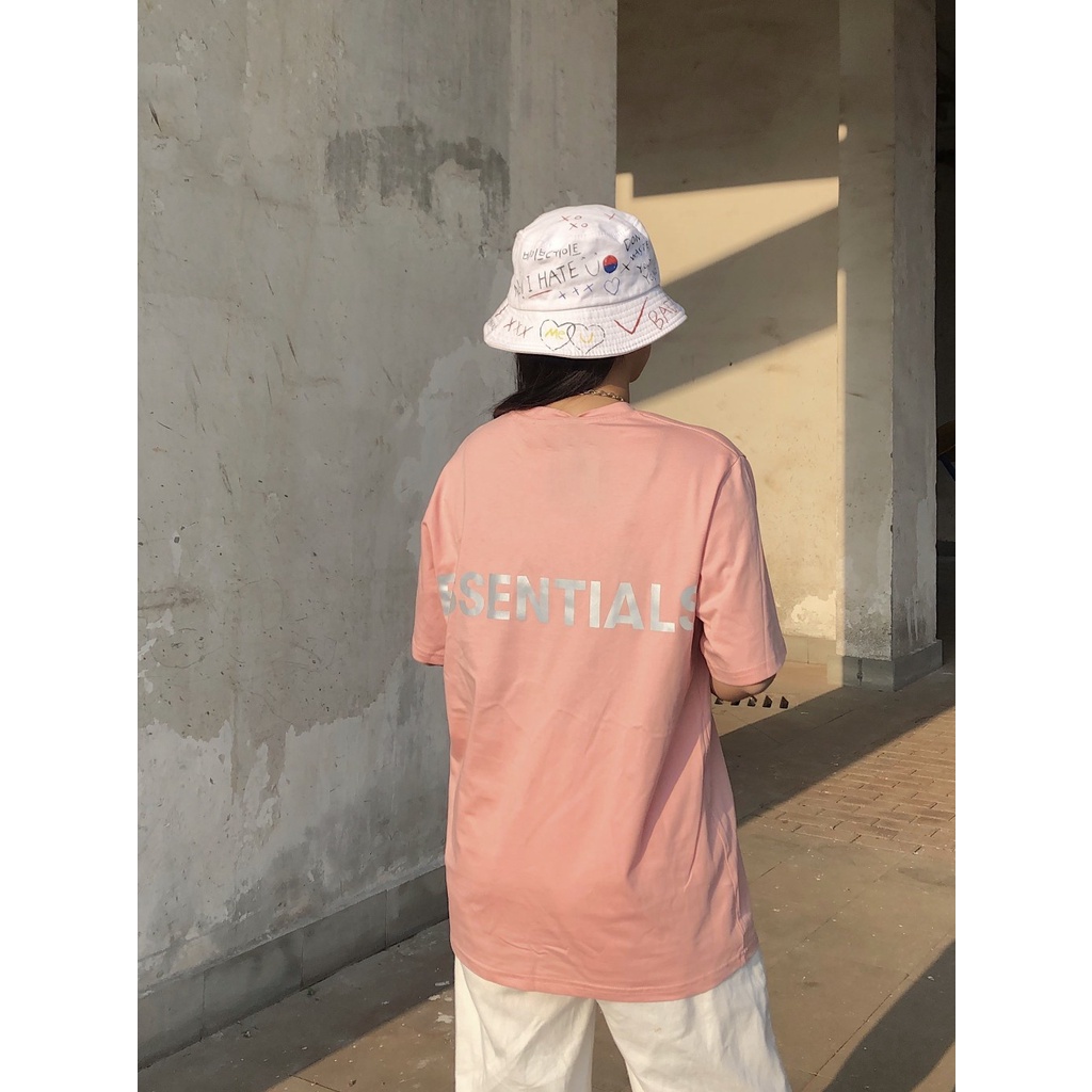 FEAR OF GOD Double Line ESSENTIALS 3M Back Reflective Letters Short Sleeve FOG High Street Couple T-Shirt Summer