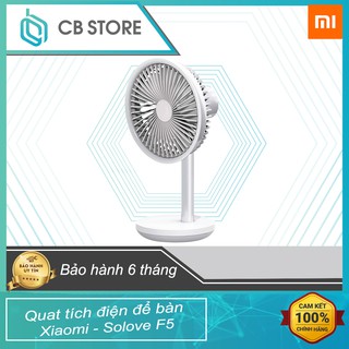 Quạt tích điện để bàn Xiaomi Solove F5 chạy 12 tiếng pin 4000mAh, công suất 5W 3 tốc độ có tuốc năng quay