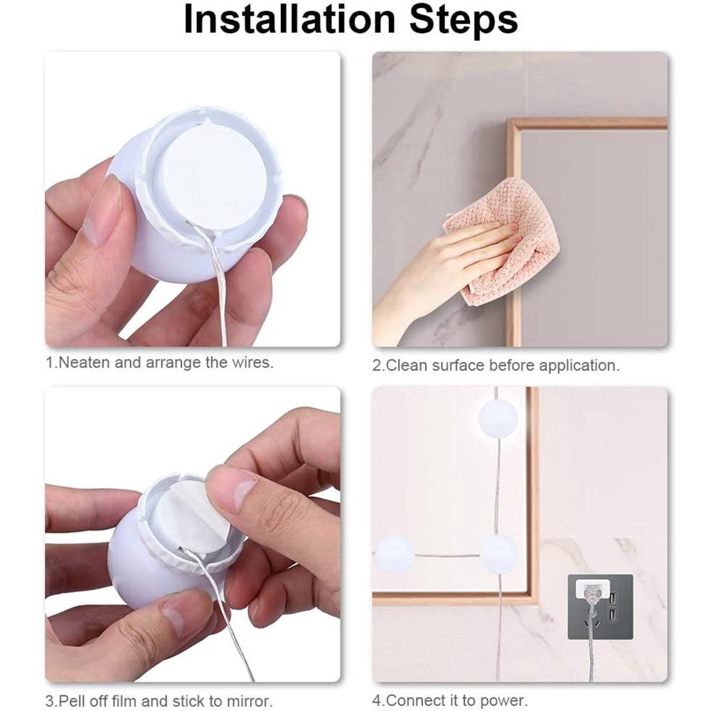 GOGOUP Bóng Đèn Led USB Gắn Gương Trang Điểm