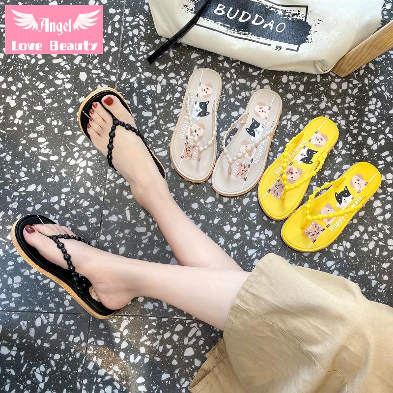 Dép Sandal Đế Bằng Mềm Chống Trượt Thời Trang Mùa Hè Dễ Thương Cho Nữ