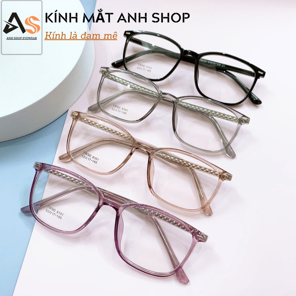 Gọng kính vuông thời trang chất liệu nhựa lõi kim loại 8101