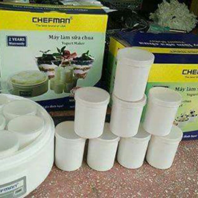 (Sale 10% còn 140k)Máy làm sữa chua Chefman 8 cốc