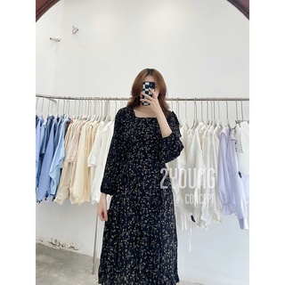 Đầm ker hoa tay dài [2YOUNG] D882 (ảnh thật)
