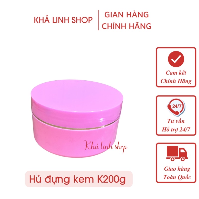 Lẻ hủ nhựa đựng kem 200g nhiều màu độn đáy
