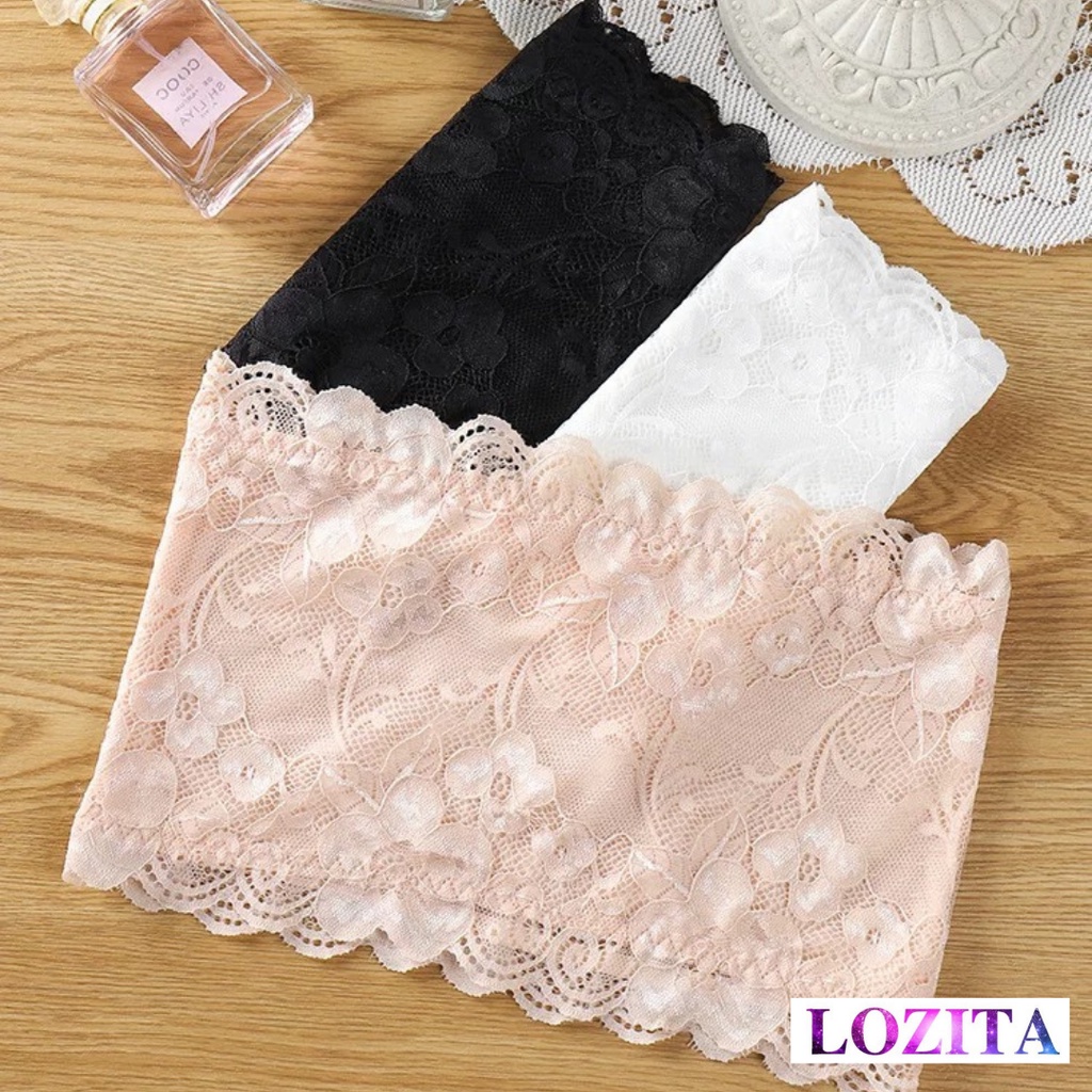 Áo quây ngực không dây croptop ren mặc áo trễ vai hở vai freesize LOZITA AL47