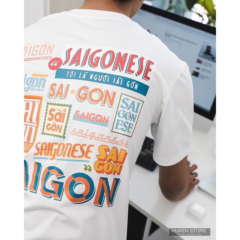 Áo Thun Tay Lỡ SAIGON Unisex (TRẮNG/ĐEN)
