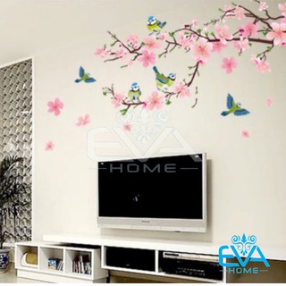 Decal Dán Tường Dán Kính Trang Trí Tết Họa Tiết Hoa Đào Hồng Đón Xuân AY9189 M3414