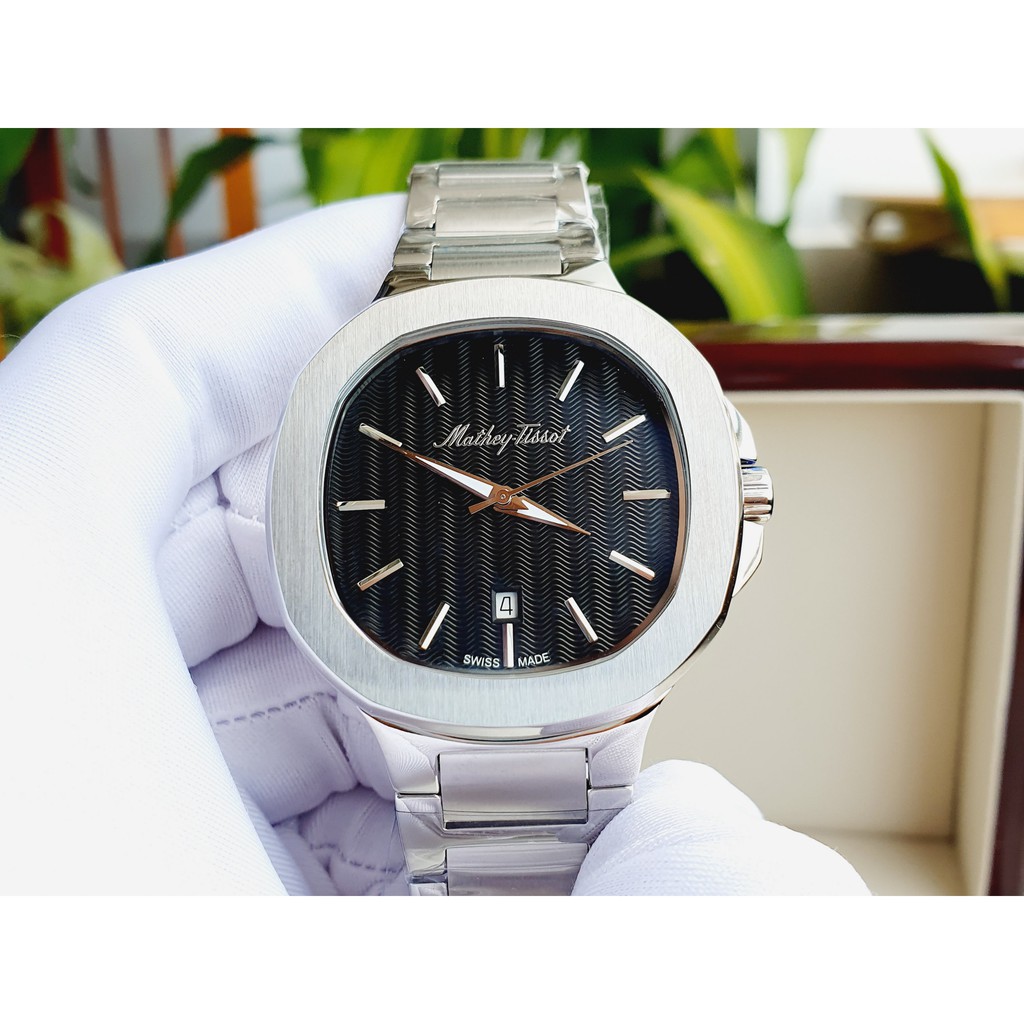 Đồng hồ nam chính hãng Mathey-Tissot Evasion mặt đen - Máy Quartz pin Thụy Sĩ - Mặt kính Sapphire