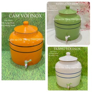 Bình nước gốm sứ Bát Tràng cao cấp không chì dung tích 10 lit