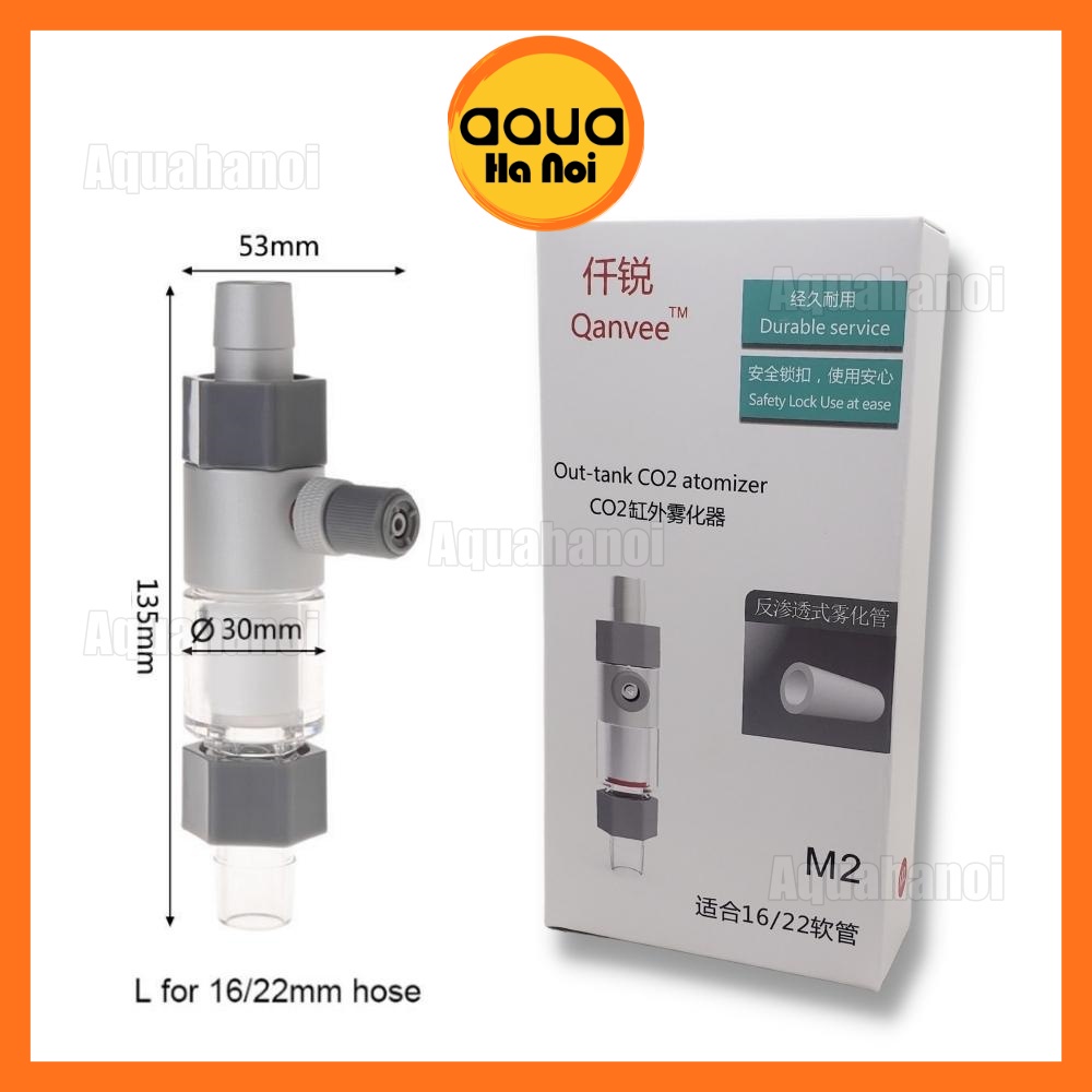 Trộn CO2 Qanvee M1 M2 P12/16mm - kết nối lọc thùng tăng hiệu quả hòa tan CO2