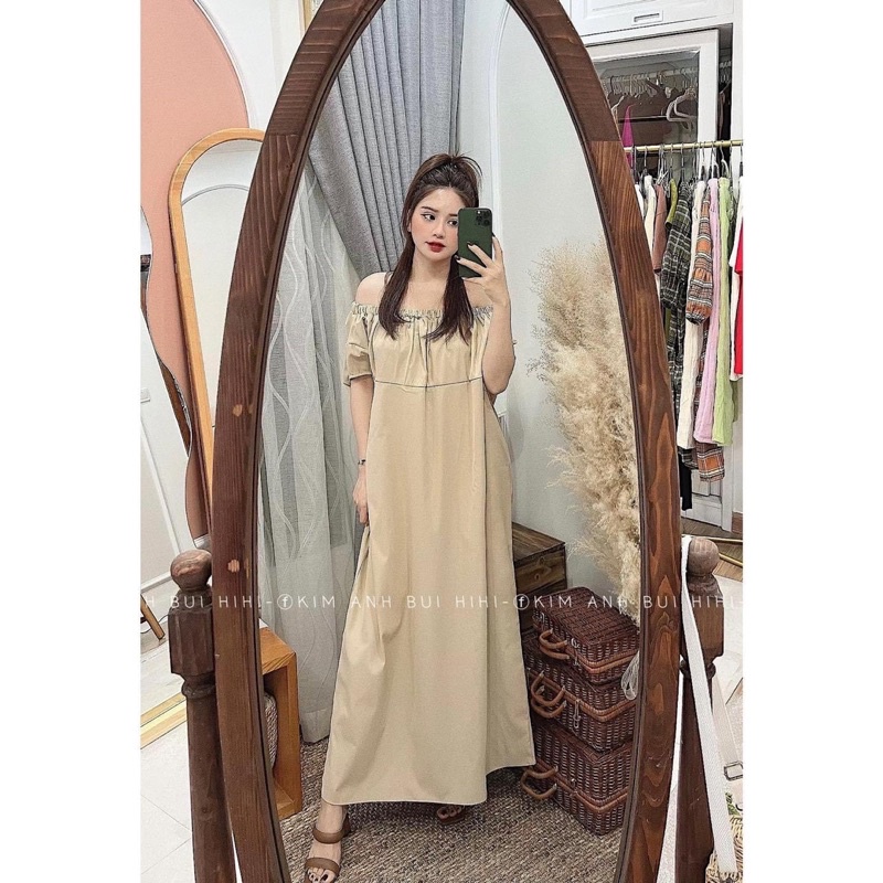 Váy xuông be tay hến