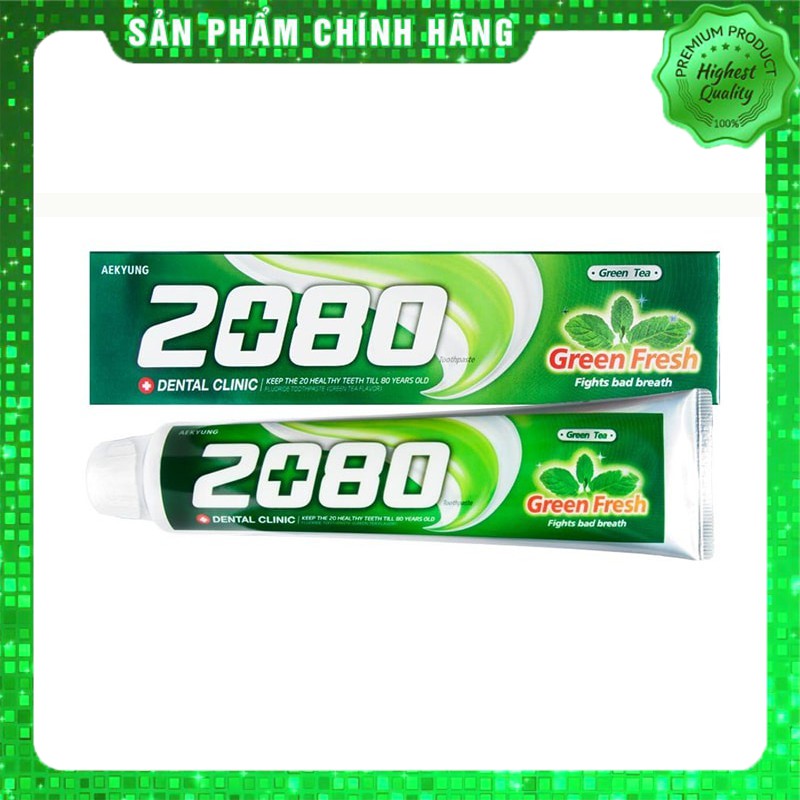 KEM ĐÁNH RĂNG CAO CẤP GIẢI NHIỆT HÀN QUỐC 2080 GREEN FRESH