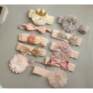 Băng đô Turban Bờm Nơ to Bé Gái, điều chỉnh co giãn thoải mái cho bé  (Kiểu 1)