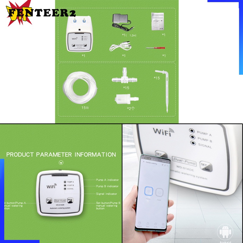 Bộ Hệ Thống Tưới Nước Tự Động Wifi Fenteer2 3c Cho Chậu Cây