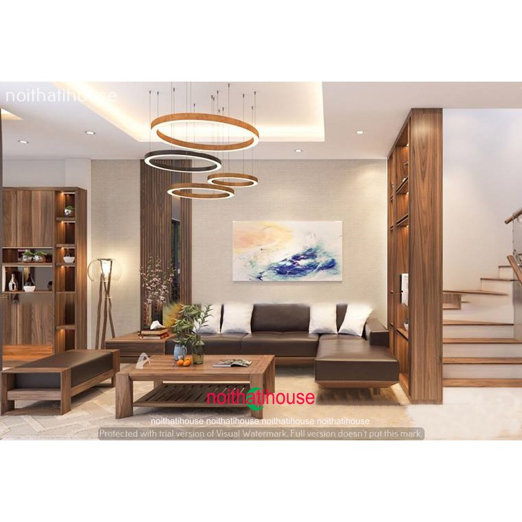 sofa gỗ cao cấp - phòng khách đẹp với mẫu sofa gỗ sồi cao cấp