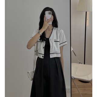 Set áo mix váy 2 dây Audrey 1173
