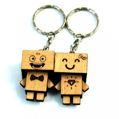 Móc khoá gỗ mặt cười móc khóa gỗ Danbo siêu chất