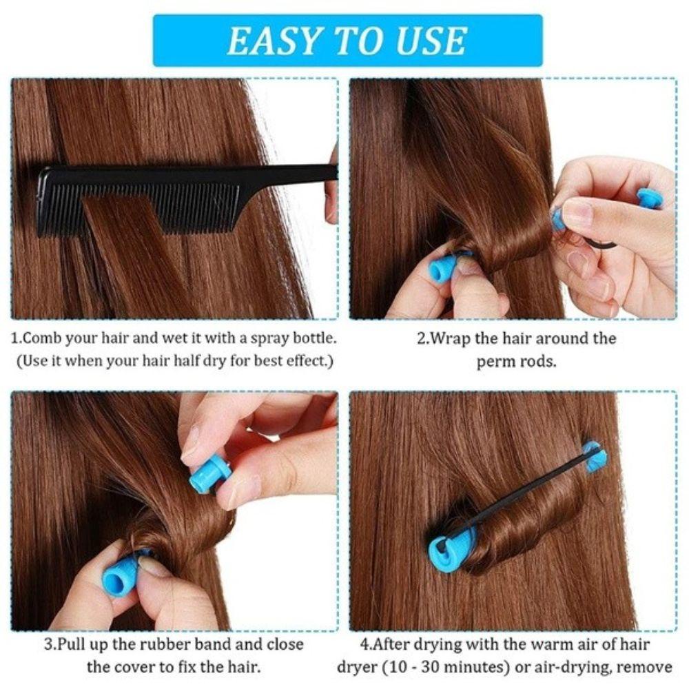 Dây Cao Su Uốn Tóc 12 Màu Sắc Tùy Chọn DIY Tiện Dụng