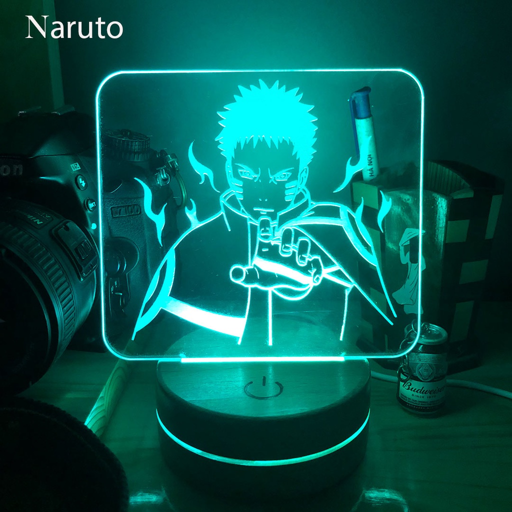Đèn Led Anime NARUTO Đèn Led 16 Màu Hình Nhân Vật Hoạt Hình, Đèn Ngủ Led 3d, Cảm Ứng , Điều Khiển Từ Xa