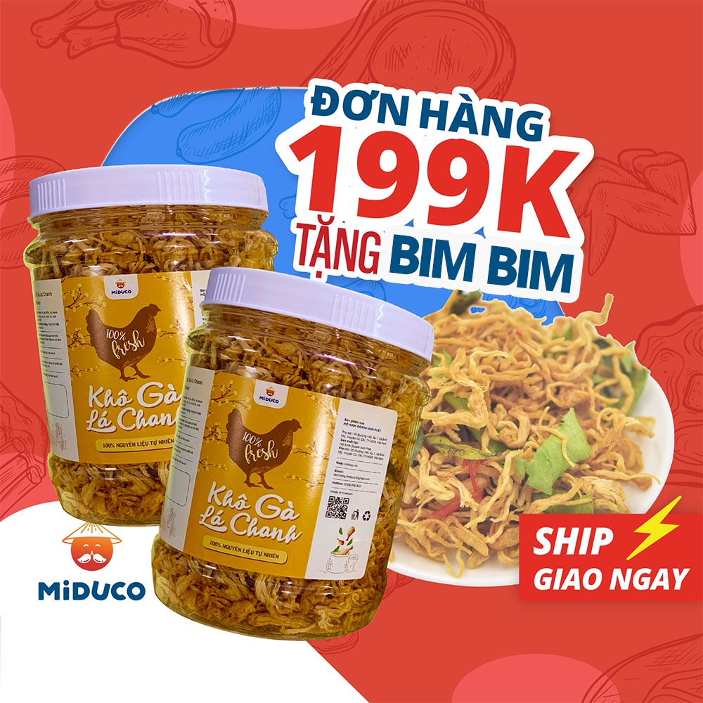 [COMBO GIÁ SIÊU SỐC] Combo 2 hộp khô gà lá chanh Miduco 1kg (1 hộp/ 500 gram)