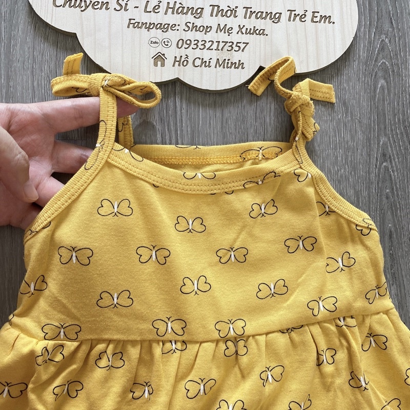 Váy thun 2 dây thắt nơ bé gái