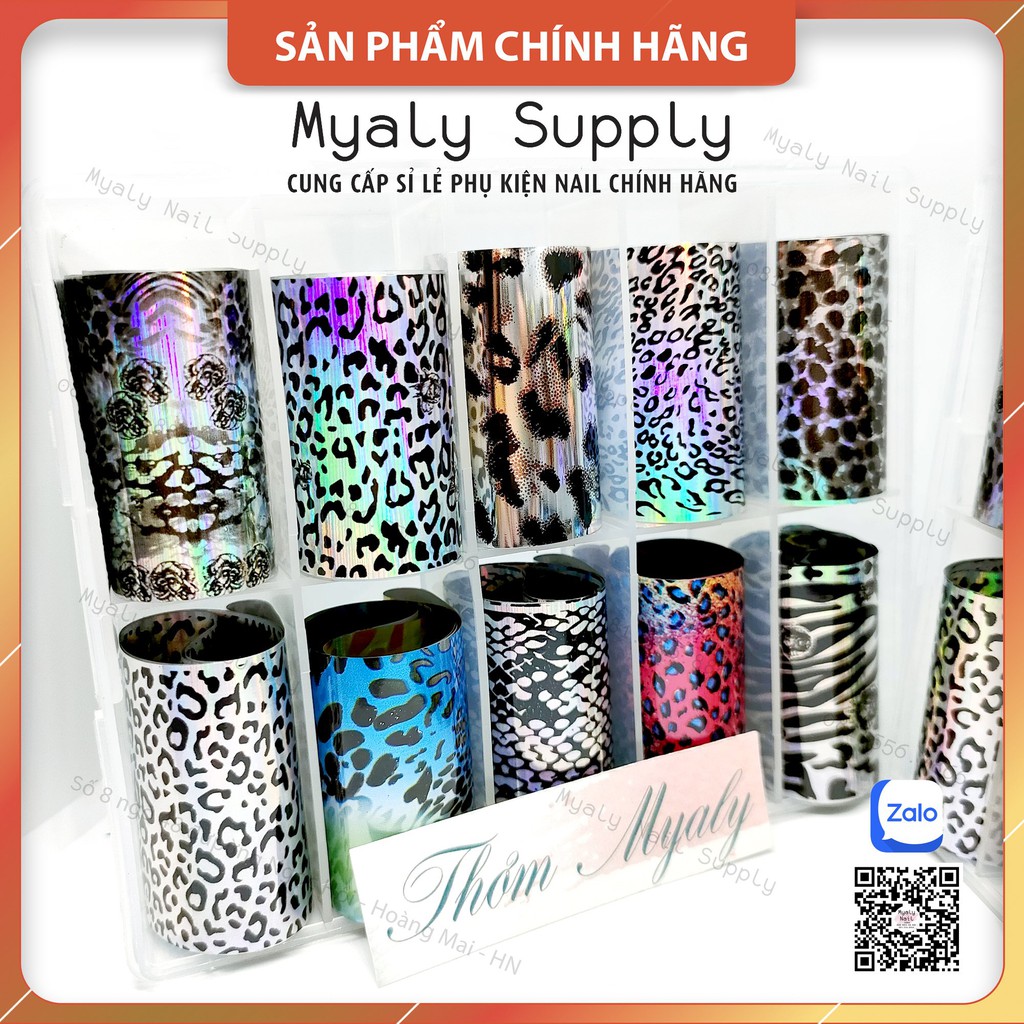 Foil Dán Móng Thương Hiệu Vân Đá Hoa Nghệ Thuật Set 10 Cuộn