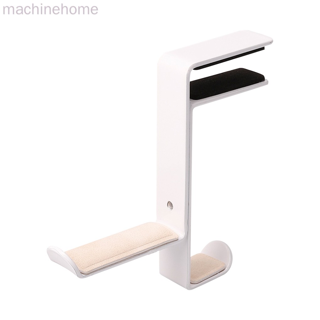 Headset Hanger Earphone Headphone Stand Earphone Metal Hook Holder Table Clamp Desk Clip PU Leather Pad machinehome | BigBuy360 - bigbuy360.vn