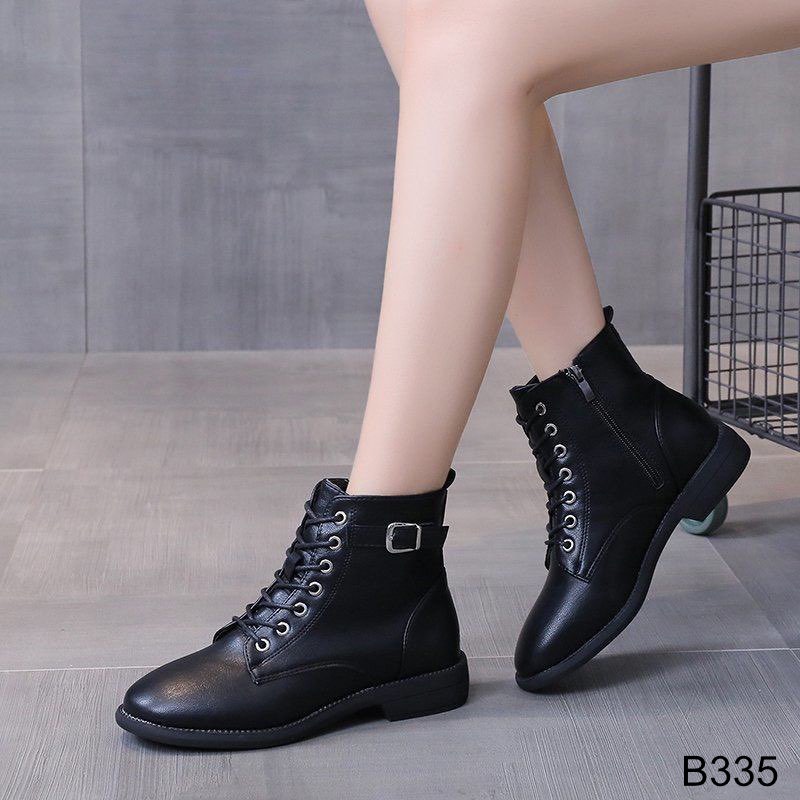 B335 Boot da lì buộc dây khóa cạnh quai cài 2p | BigBuy360 - bigbuy360.vn