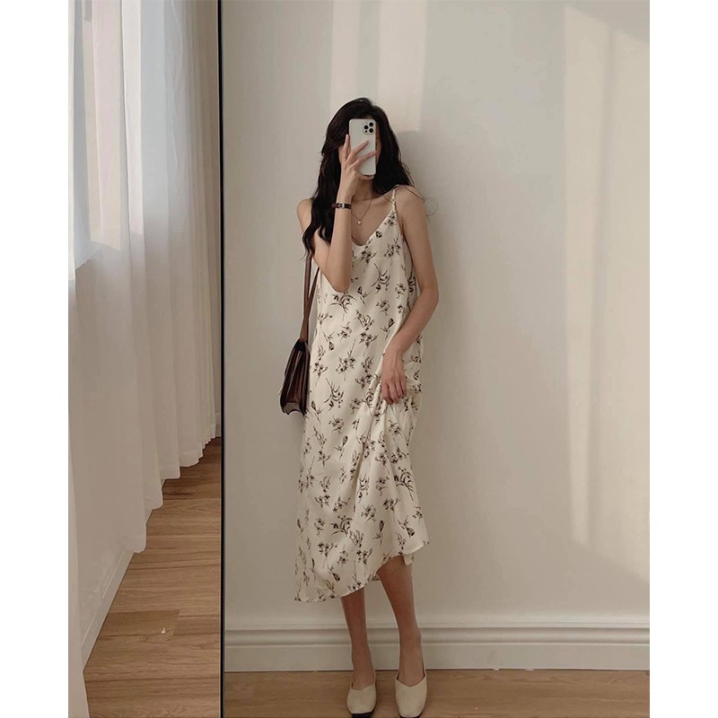 Váy hai dây, váy đầm nữ maxi họa tiết hoa nhí phong cách ulzzang cực kỳ hot | BigBuy360 - bigbuy360.vn
