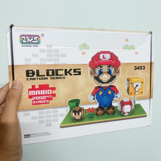 Đồ chơi lắp ráp sáng tạo Super Mario Lắp Ráp Mô Hình 3D decor Hottrend Magic Block Medium size