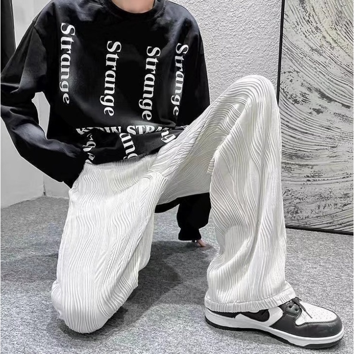 Quần Baggy Dài Ống Rộng Phong Cách Hàn Quốc Thời Trang Cho Nam / Nữ